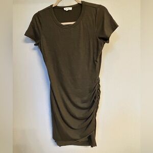 T-shirt dress in olive green